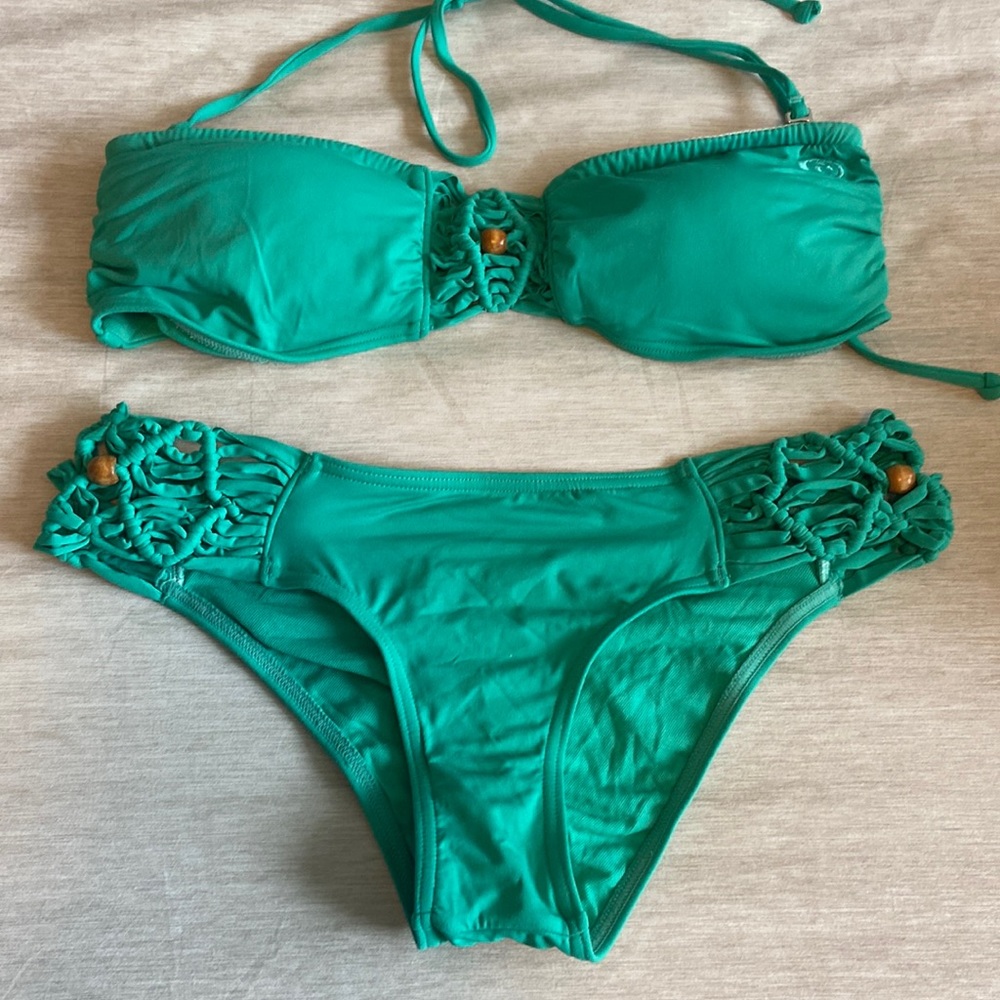 Rip curl turquoise green boho bikini